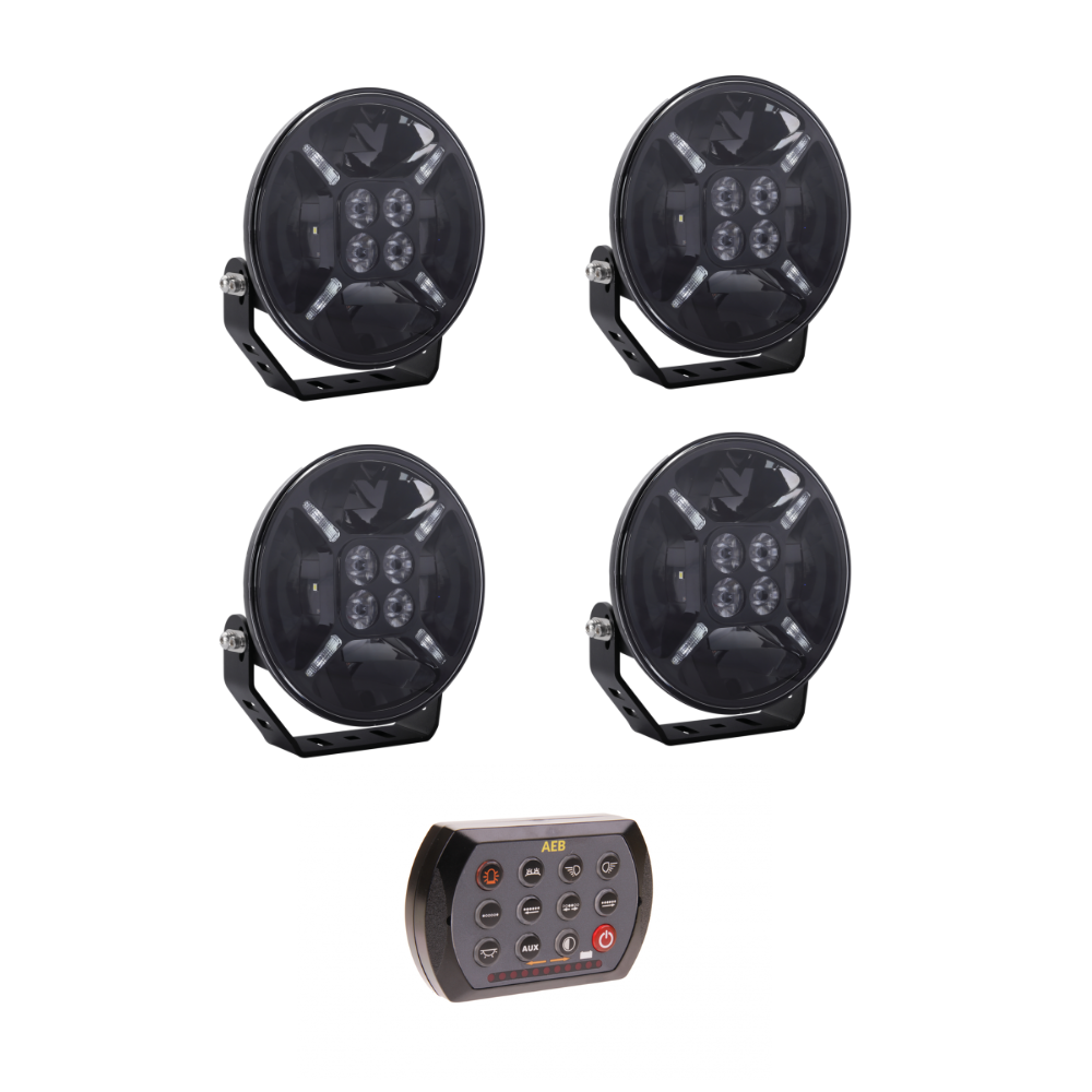 4x faro anabbagliante LED | luce a posizione ambra+bianco | preprogrammato