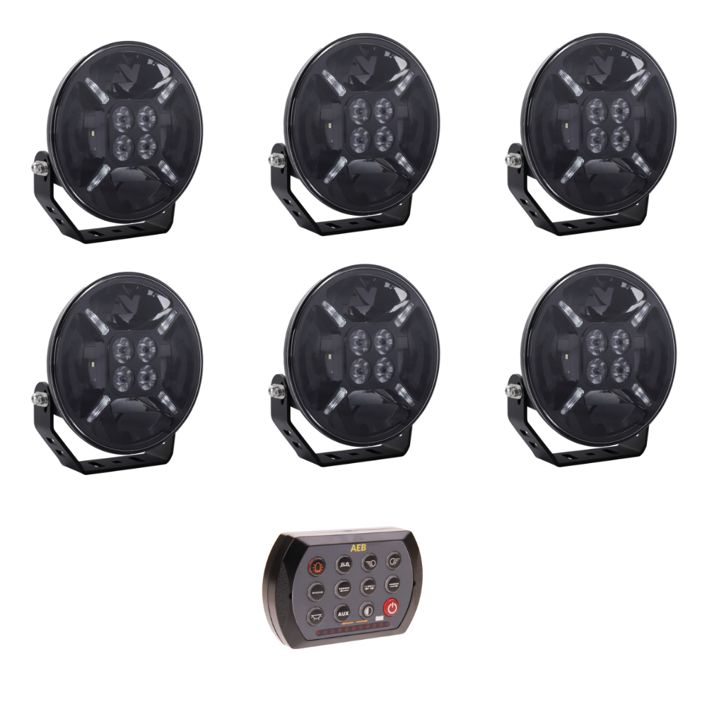 6x faro anabbagliante LED | luce a posizione ambra+bianco | preprogrammato