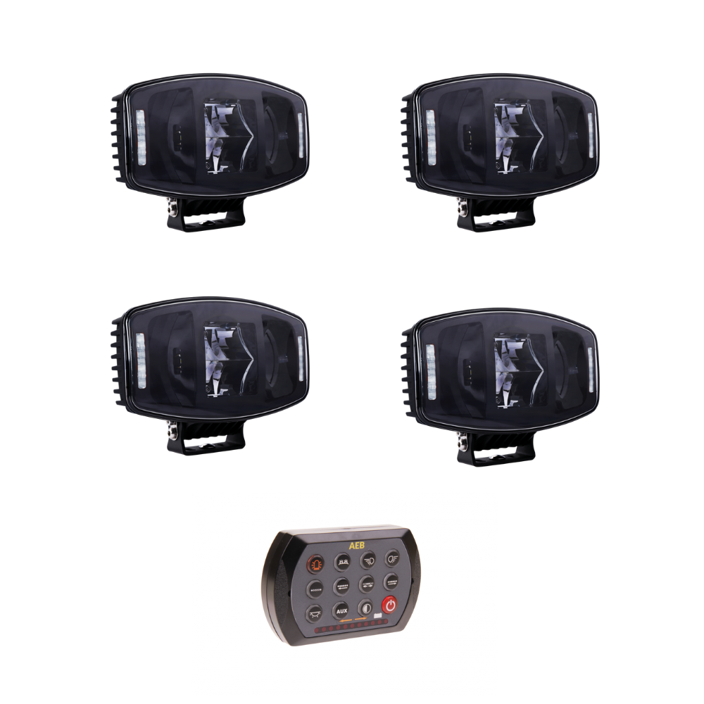 4x LED grootlicht | positielicht oranje+wit | voorgeprogrammeerd