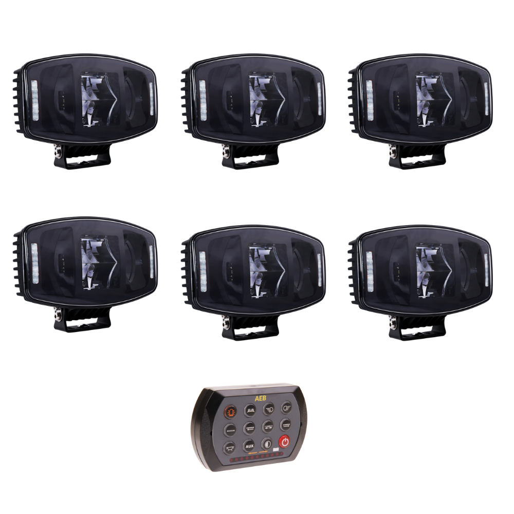 6x LED grootlicht | positielicht oranje+wit | voorgeprogrammeerd