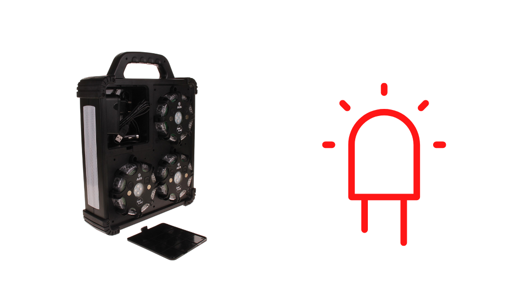 Roadflare6 koffer | rood | magnetisch | op batterij | synchroniseerbaar