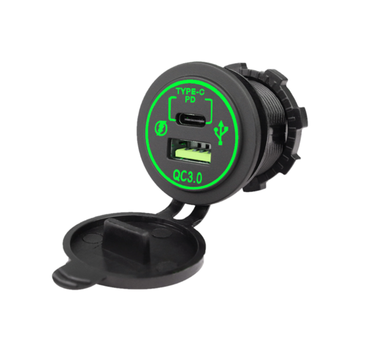 Doppelte Einbau-Steckdose USB-A & USB-C