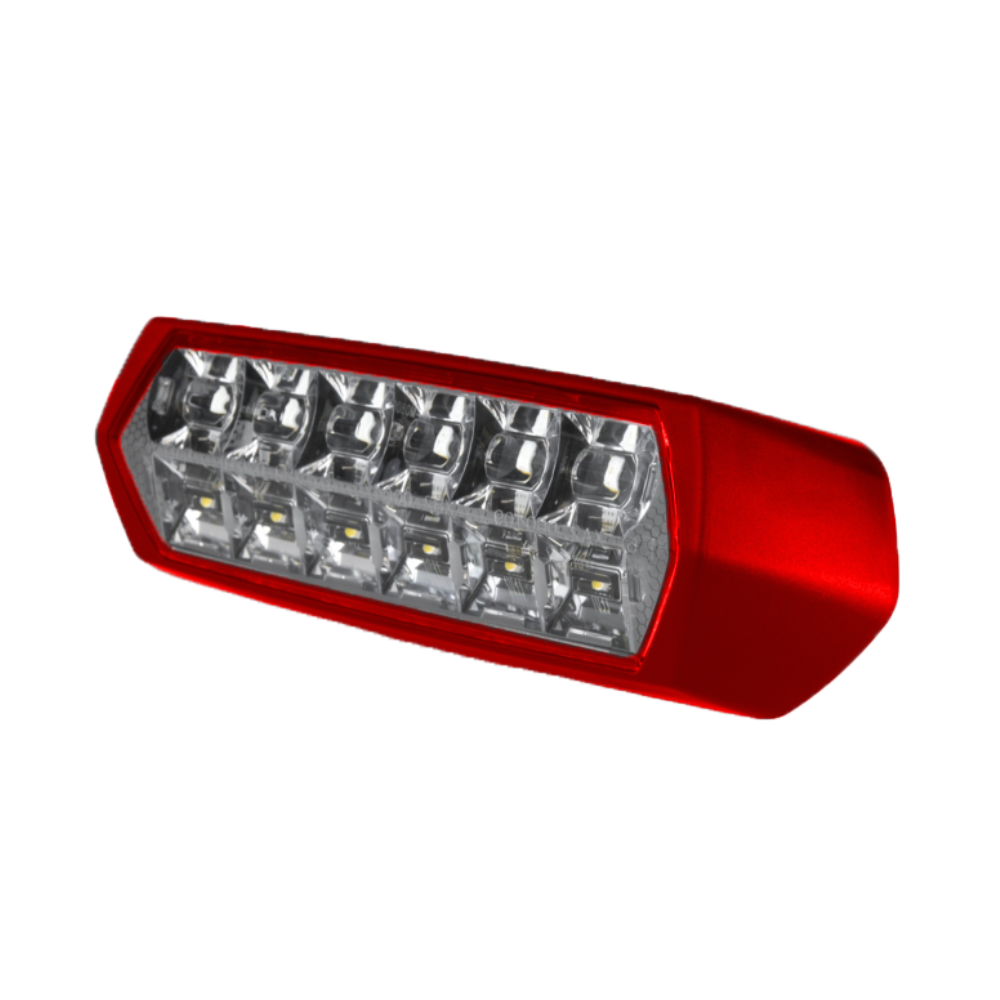 Scene-light | LED flitser | 2 in 1 |1700 Lumen | oranje/wit | rode cover