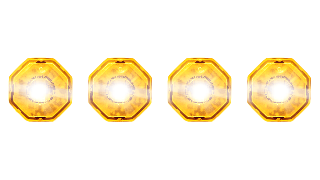 Button-light | LED | set of 4 | 12-24V | amber