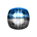 Feu flash rond | LED | 2x3 LEDs | 12-24V | bleu/blanc