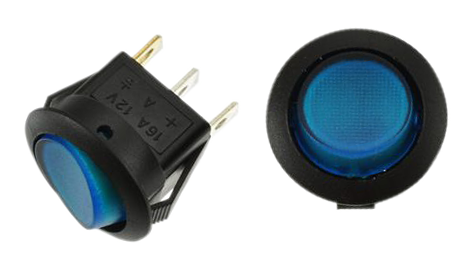 Ronde tuimelschakelaar | on/off | 12V | blauw