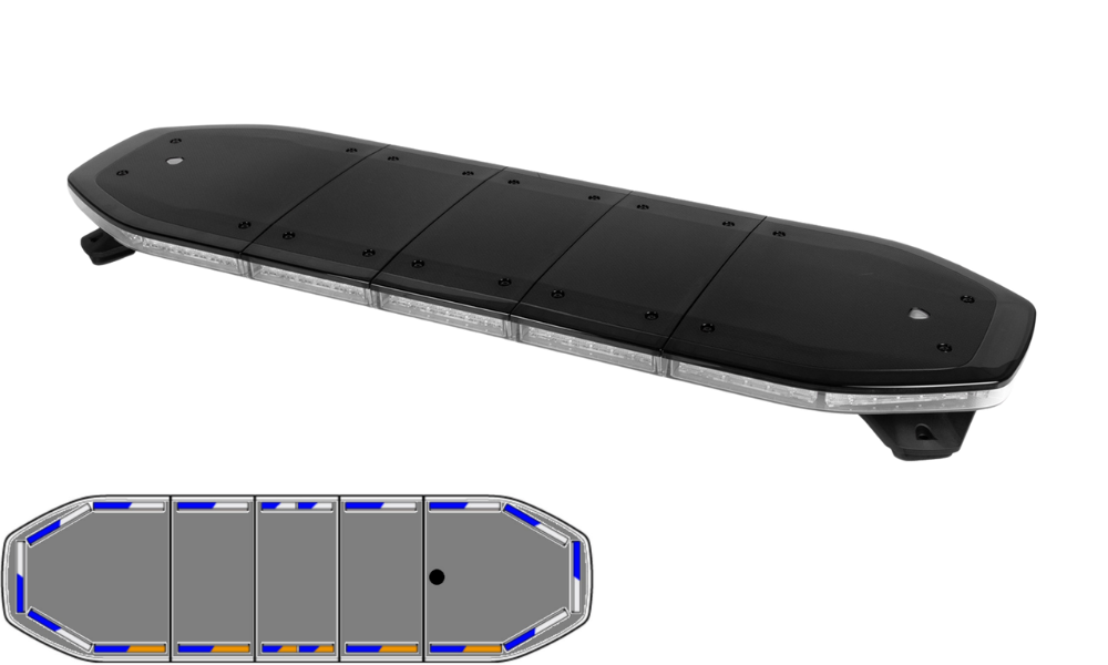 RAIDEN LED Lichtbalken | 106 cm | full option | Dachsteckverbinder | blau