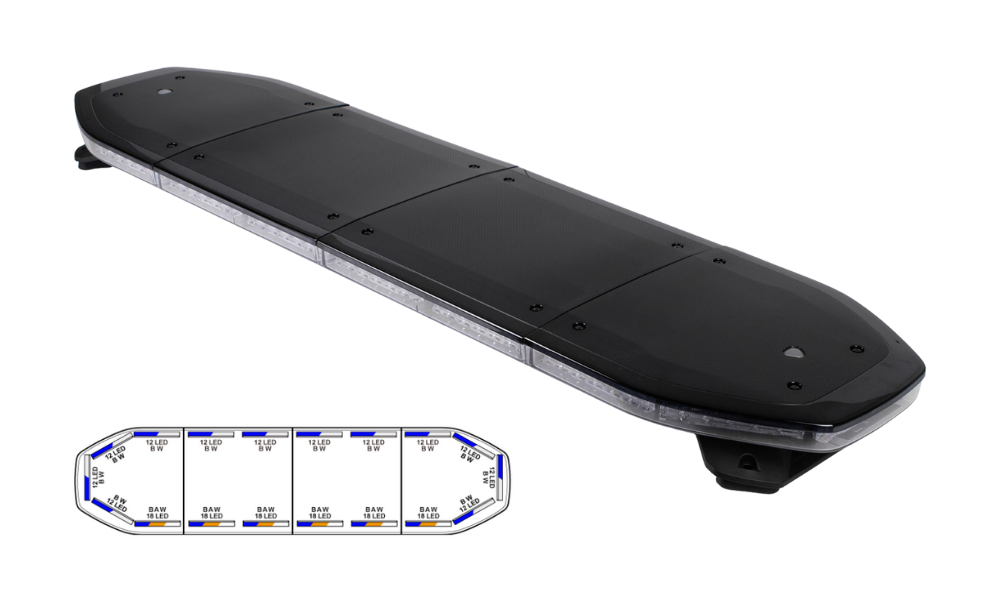 Raiden Barra di segnalazione a LED  | 122 cm | full option | conn. a tetto | blu/bianco