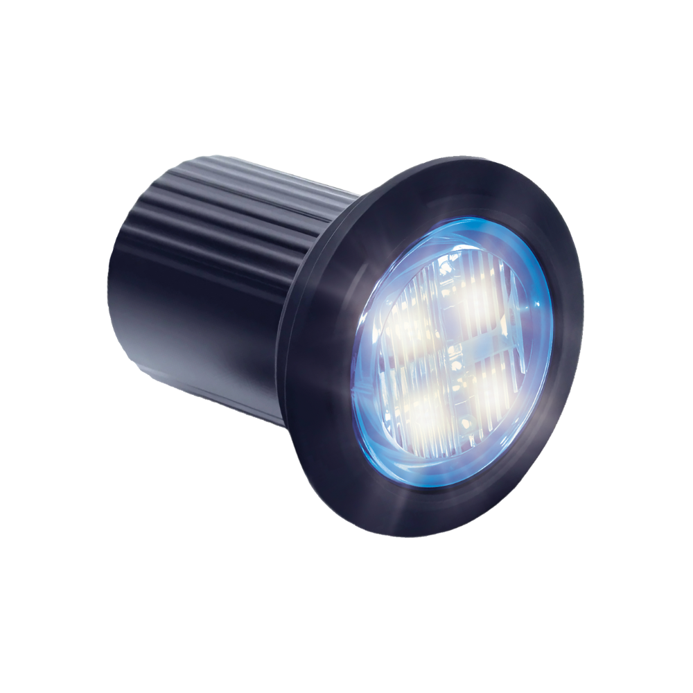 Round LED Flasher Brightics | 4 LEDs | 12-24V | blue