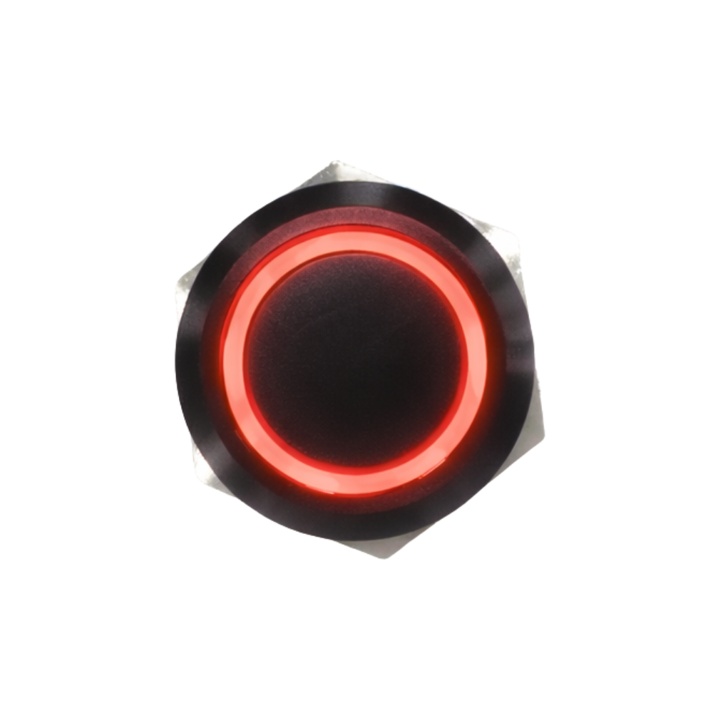 Bouton poussoir | 12mm | latching | rouge