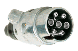 [122/12-INOX] 7 pole plug | ALU | 12V | stainless steel contacts