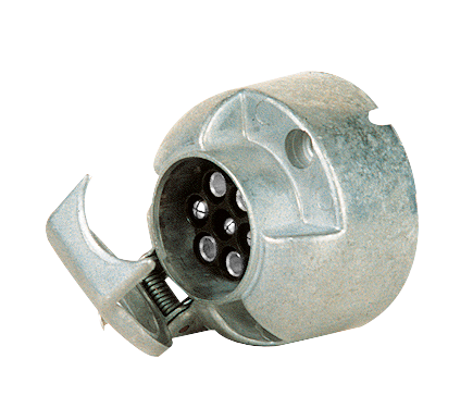 [123/12-INOX] 7-poliger Steckerdose | ALU | 12V | Inox-Kontakte