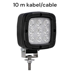 [467 LED-10M] Feu de travail | LED | 12/50V | carré | 1600 lumen | 10m cable