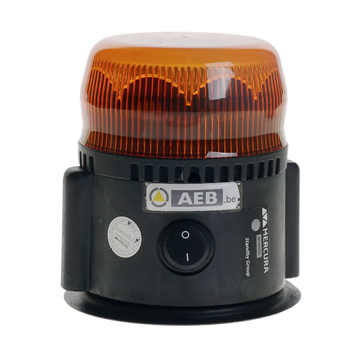 [505A-DV-OR/R] Gyrophare | LED | tournant | magnétique | battérie | orange