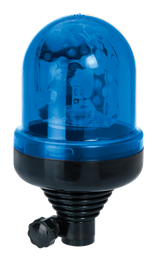 [535B12B] Rotating beacon | flex. tube mounting | 12V | blue