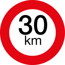 [75/30-A] Plaque de vitesse | rond | 30 km