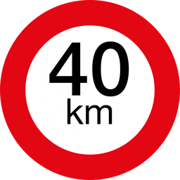 [75/40-A] Plaque de vitesse | rond | 40 km
