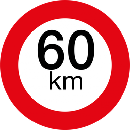 [75/60-A] Plaque de vitesse | rond | 60 km
