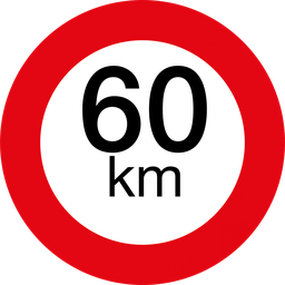 [75/60-A] Snelheidsplaat | rond | 60 km