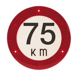 [75/75KM] Plaque de vitesse | rond | PVC | 75 km