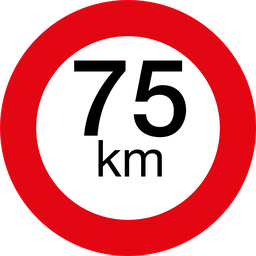 [75/75KM-ALU] Speed sign | round | alu | 75 km