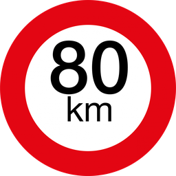 [75/80-A] Plaque de vitesse | rond | 80 km