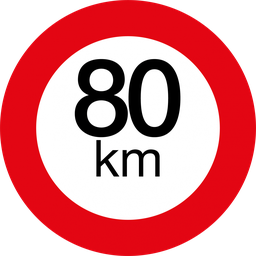 [75/80KM-ALU] Snelheidsplaat | rond | alu | 80 km