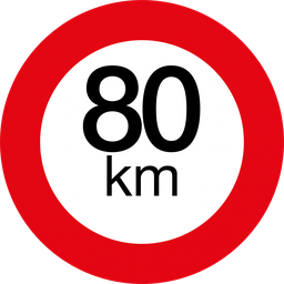 [75/80KM-ALU] Speed sign | round | alu | 80 km