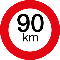 [75/90-A] Plaque de vitesse | rond | 90 km