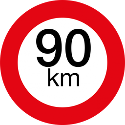 [75/90-A] Snelheidsplaat | rond | 90 km