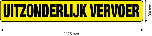 [90009-NL] Paneel voor uitzonderlijk vervoer | geel/zwart | 1175x200 mm