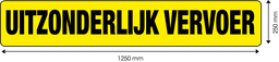[90010-NL] Paneel voor uitzonderlijk vervoer | geel/zwart | 1250x250 mm