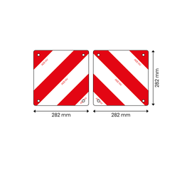 [92828-SET] Paneel voor uitzonderlijk vervoer | rood/wit | 282x282 mm