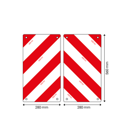 [92856-SET] Paneel voor uitzonderlijk vervoer | rood/wit | 280x560 mm
