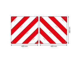 [94242-SET] Paneel voor uitzonderlijk vervoer | rood/wit | 420x420 mm