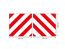 [94242-SET] Panel for exceptional transport | red/white | 420x420 mm