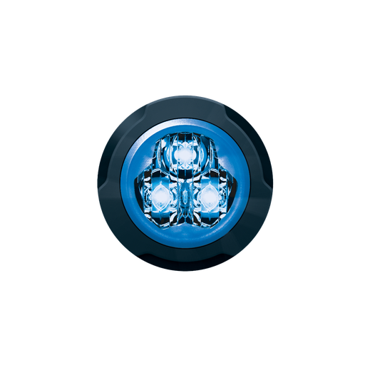[TRIPLED-BL] Feu flash rond | LED | 3 LEDs | 12-24V | bleu