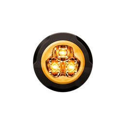 [TRIPLED-OR] Flitser | rond | LED | 3 LEDs | 12-24V | oranje