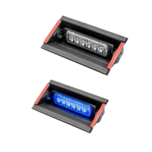 [ST6-PILOT-BL-SMA] LED-Blitzer | Windschutzscheibe Armaturenbrett | 6 LEDs | 12/24V | blau