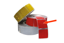 [70901-RO] Gesegmenteerde reflecterende tape voor dekzeilen | rood