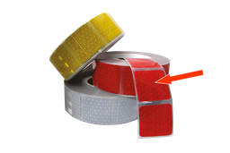 [70901-RO] Segmented reflective tape for canvas surface | red