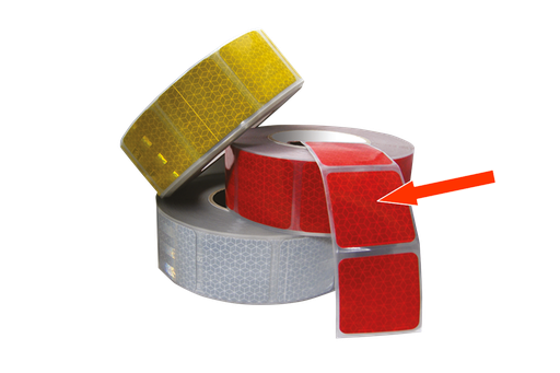 [70901-RO] Segmented reflective tape for canvas surface | red