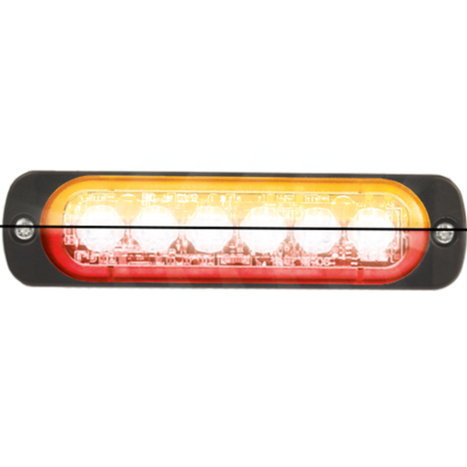 [ST6-O/R] LED-Blitzer | 2x6 LEDs | 12-24V | gelb/rot