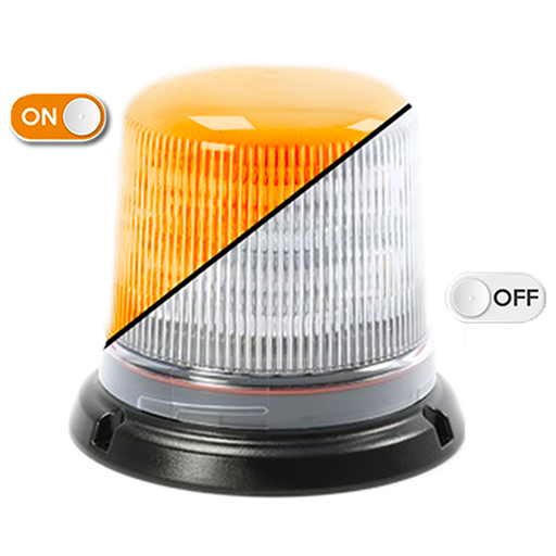 [515-DV-CLOR] Lampeggiatore LED | montaggio a 3 bulloni | 12-24V | lente trasparente | ambar