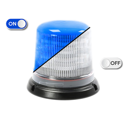[515-DV-CLBL] Flitslicht | LED | 3 puntsbevestiging | 12-24V | transparante lens | blauw