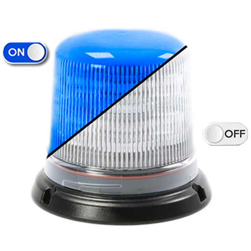 [515-DV-CLBL] Lampeggiatore LED | montaggio a 3 bulloni | 12-24V | lente trasparente | blu 