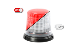 [515-DV-CLRO] Gyrophare | LED | fixation 3 boulons | 12-24V | lentille transparente | rouge