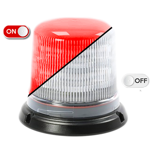 [515-DV-CLRO] Lampeggiatore LED | montaggio a 3 bulloni | 12-24V | lente trasparente | rosso 