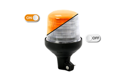 [515F-DV-CLOR] Flitslicht | LED | flexibele buisbevestiging | 12-24V | transparante lens | oranje