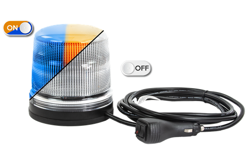 [518M-DV-O/B] Baliza | LED | magnético | 12-24V | lente transparente | ámbar/azul